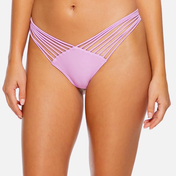NWT $84 Luli Fama [‎ Small ] COSITA BUENA Strappy Brazilian Bikini Bottom purple - Picture 11 of 11